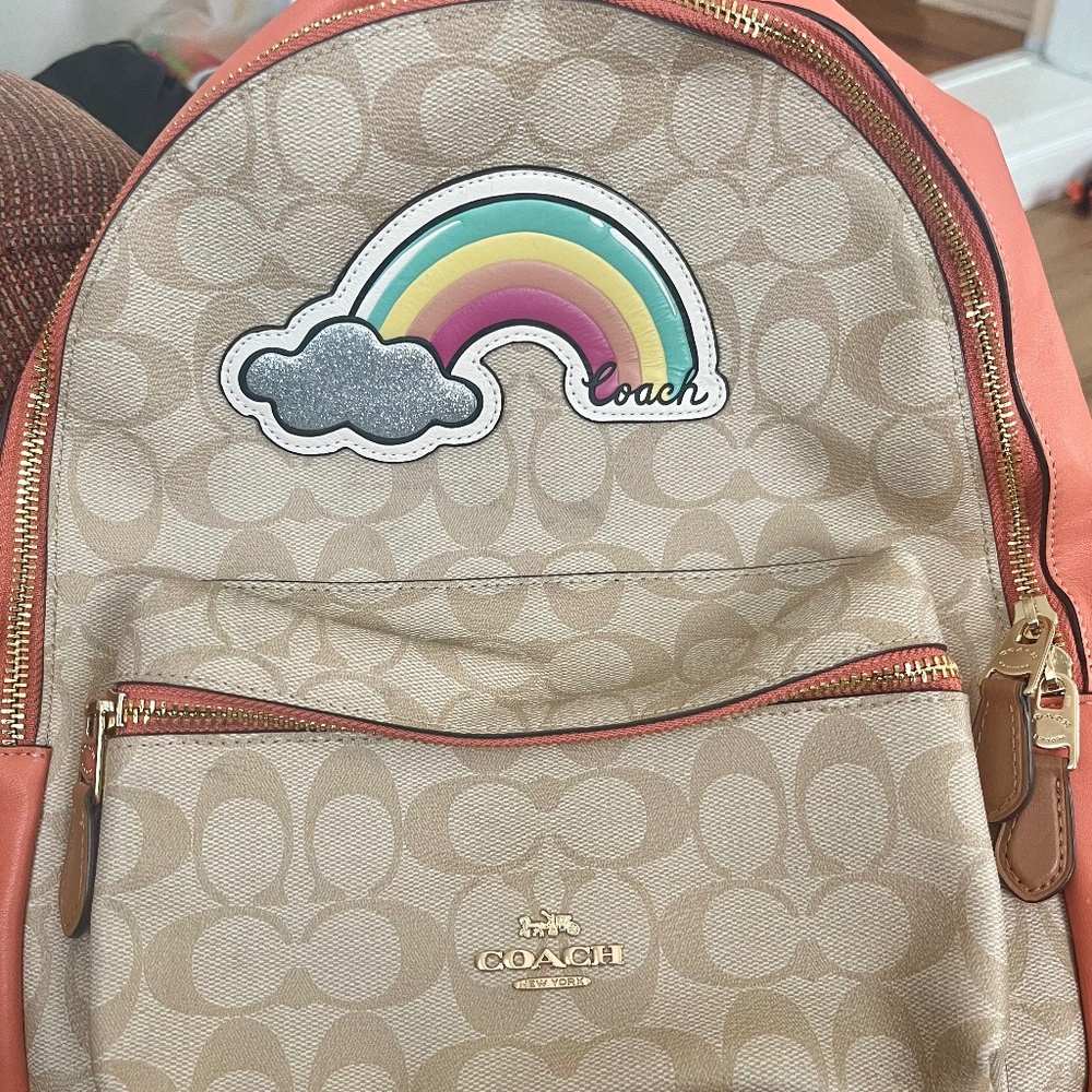 Brand new with tags Coach medium backpack purse with rainbow